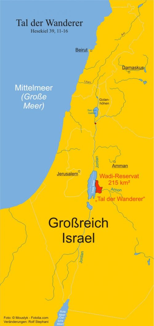 Hesekiel Karte Tal der Wanderer Wadi Israel